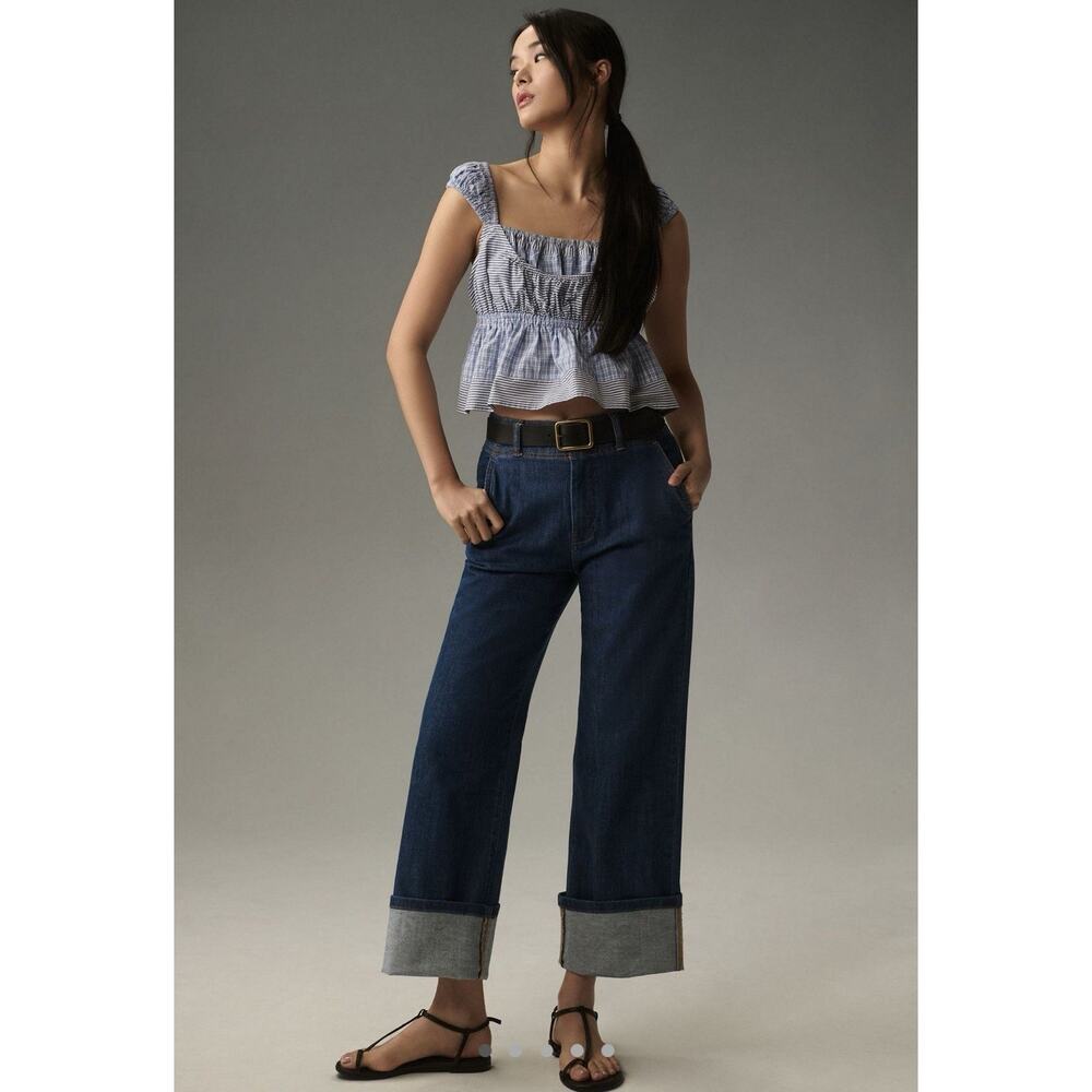 Pilcro Women's Straight Leg Jeans - Dark Blue